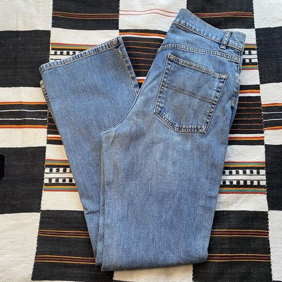 LL Bean Classic Fit Straight Denim Jeans. Size 8 T. Medium Wash. Cotton/Spandex. - Picture 1 of 13